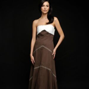 Vintage 'W by Worth' Petite Style Strapless Maxi Dress